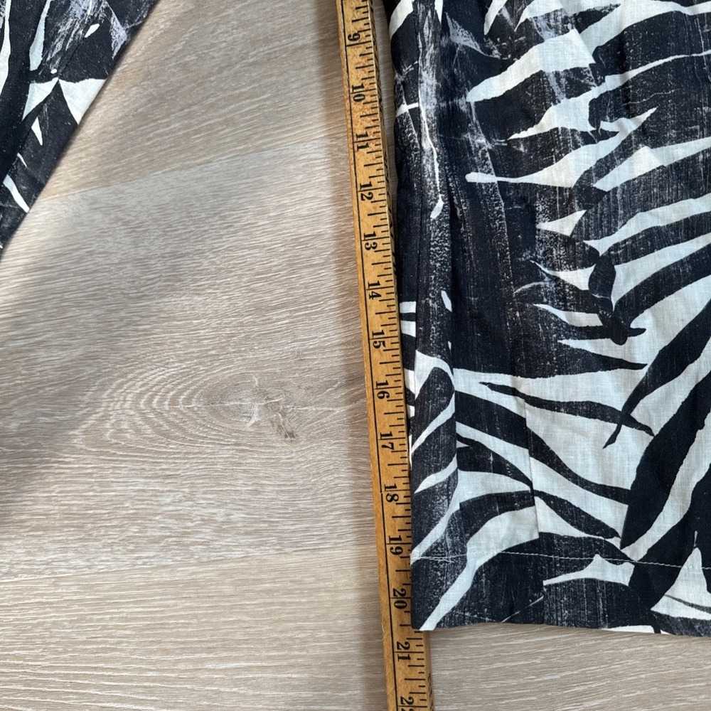 Bryn Walker Xx-Small Linen Vacation Cropped Pull On Pants Leaf Vacation Tropical - Picture 10 of 12